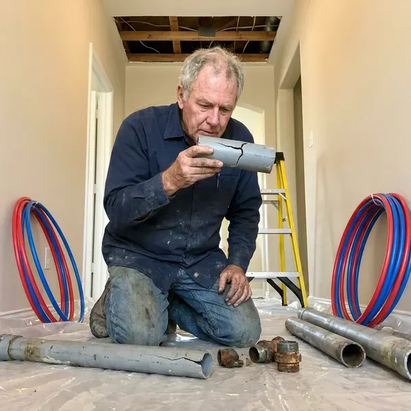 CHV Plumbing technician providing polybutylene plumbing replacement in Troy, MI