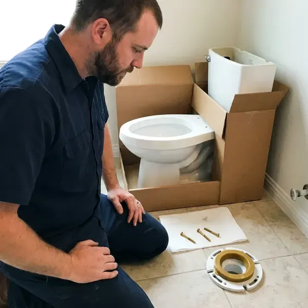 CHV Plumbing technician providing toilet replacement in Detroit, MI