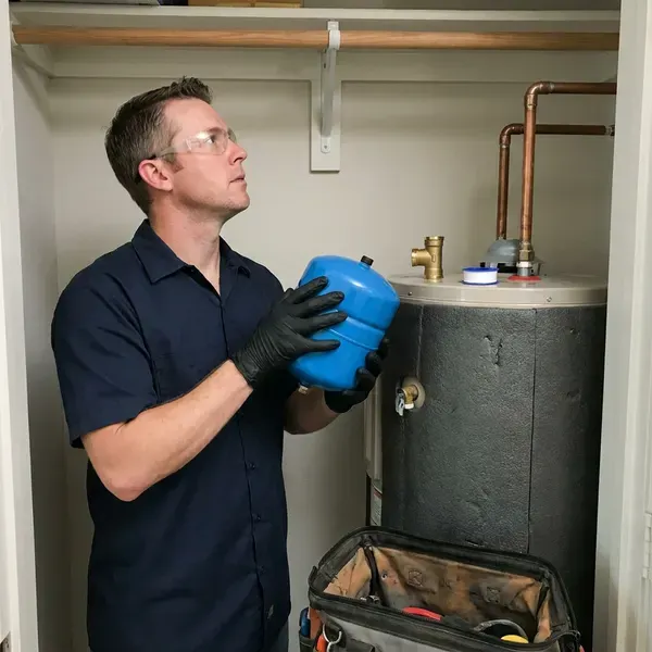 Local water heater expansion tank installation by CHV Plumbing, Detroit, MI