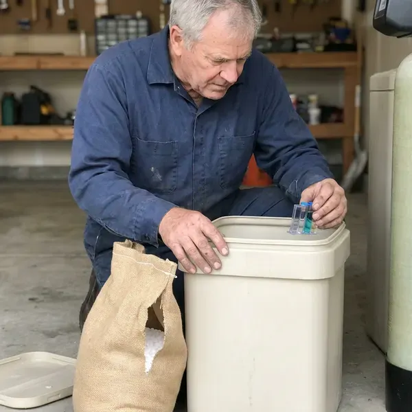 CHV Plumbing technician providing water softener maintenance in Detroit, MI